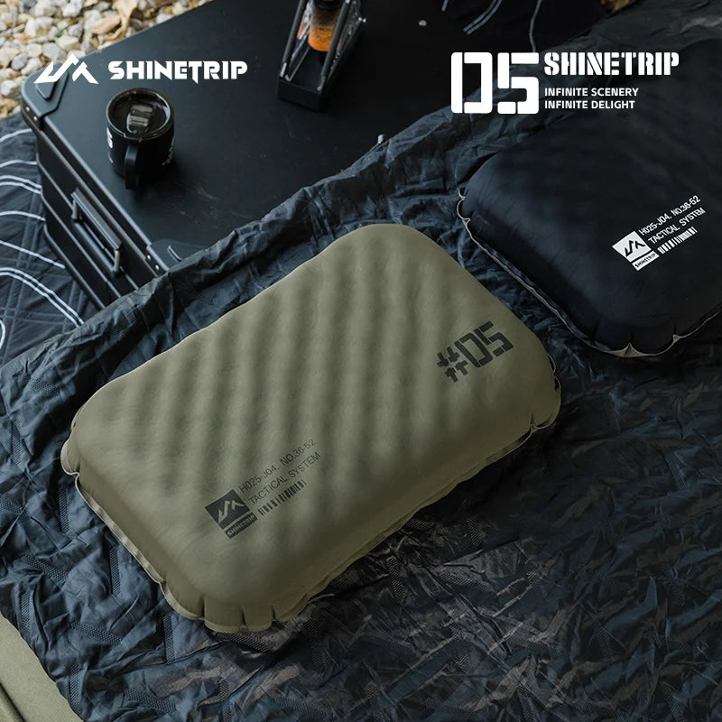 ShineTrip Outdoor Camping Inflatable Pillow Foldable Portable Ultra-light Air Pillow, Comfortable Sleep Pillow with Neck Support