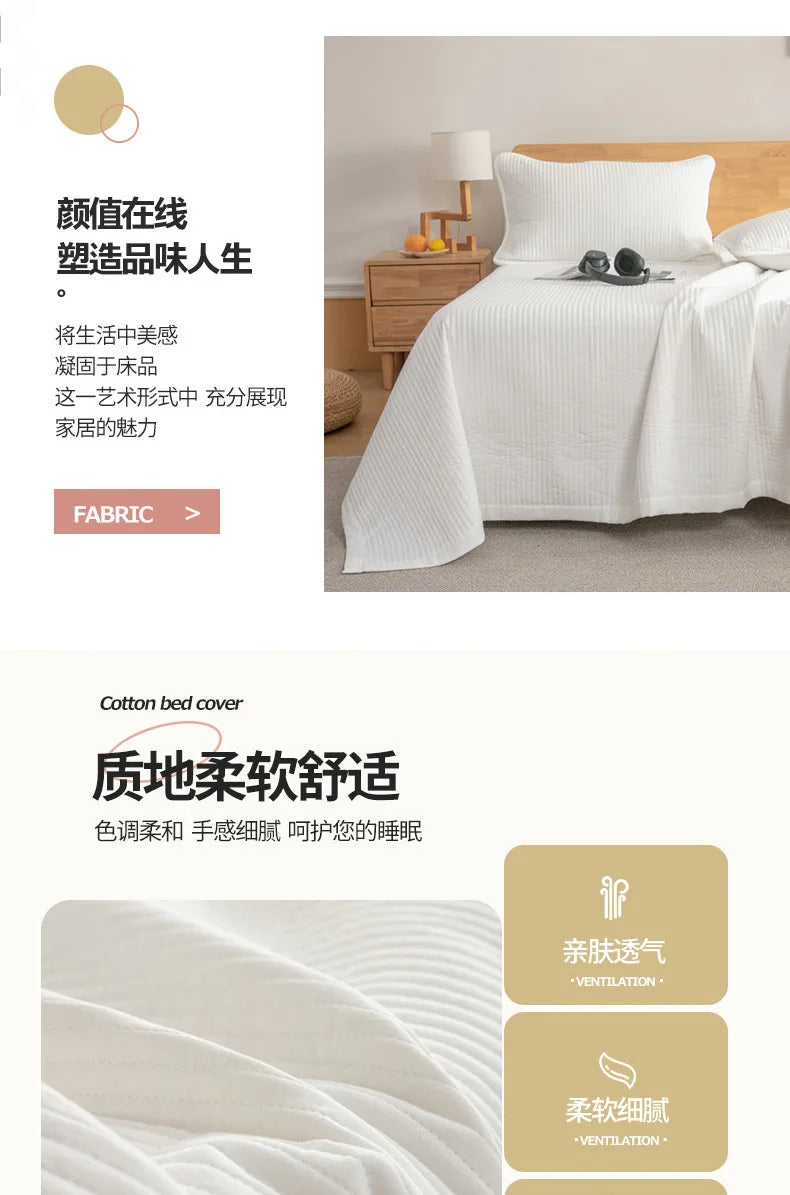 2024 new Class A cotton washed cotton antibacterial padded cotton bed cover thickened sheets breathable and comfortable