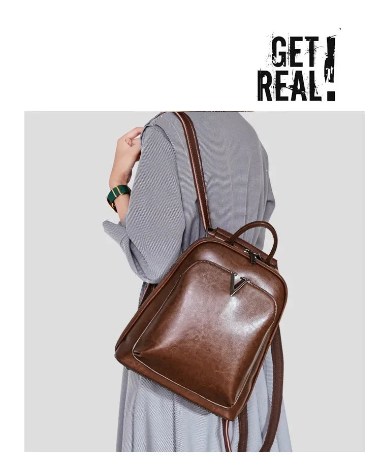 Fashionable High-Quality Leather Women's Backpack Casual Multifunctional Large Capacity Hot Sale Of The Season New Style Double