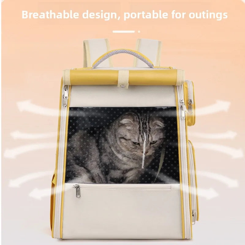Multifunctional pull rod pet bag portable cat suitcase cat bag outing large capacity double shoulder breathable pet backpack