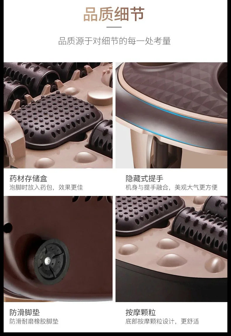 Smoked Foot Bath Full Automatic Electric Heating Washbasin Foot Massage Machine Deep Bucket Foot Bather Home Pedicure Machine