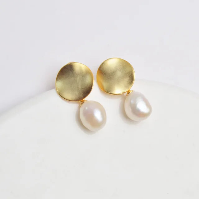 ASHIQI Natural Freshwater Baroque Pearl 925 Sterling Silver Earring  Jewelry for Women
