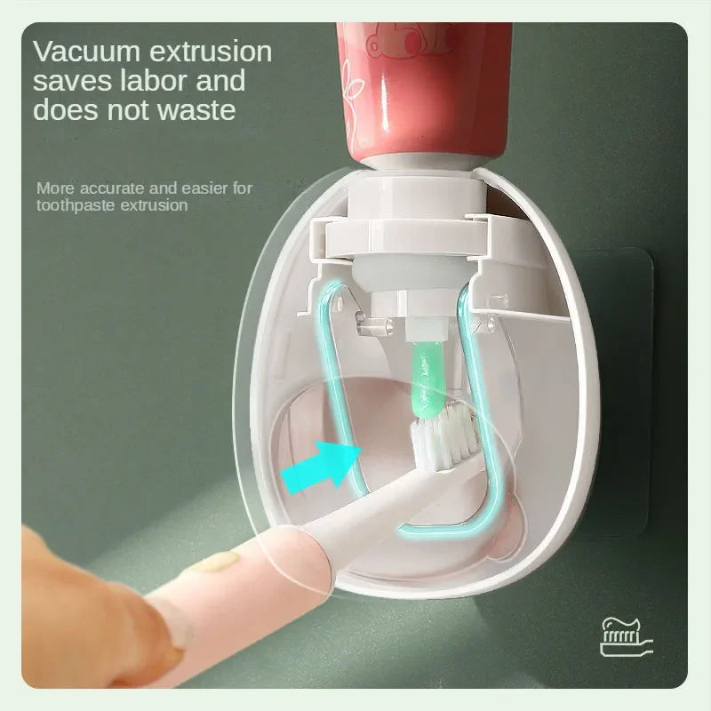 Cartoon Toothpaste Dispenser Automatic Toothpaste Squeezer New Wall-Mount Holder Toothbrush Rack Bathroom Washroom  Accessories