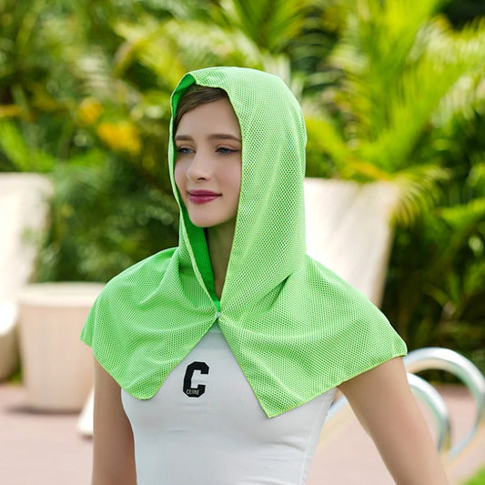 Quick Drying U Cooling Hoodie Towel Beach Camping Gym Building Sun Protection Quick Drying Sports Cooling Towel Headband