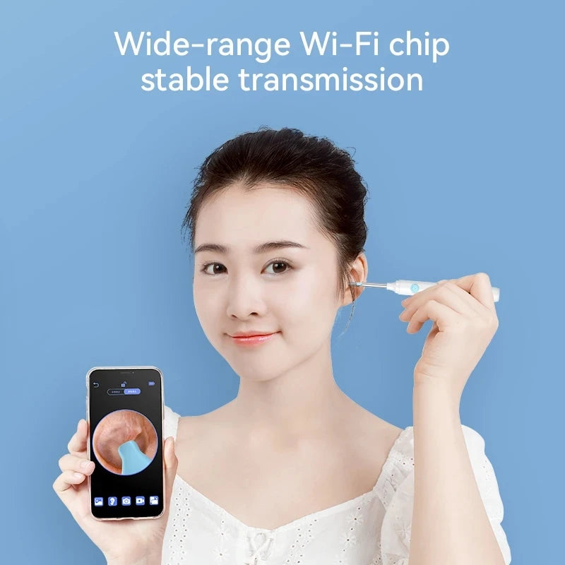 Smart Visual Ear Cleaner with Camera  Ear Sticks USB C Charging Ear Wax Removal Tool WIFI Connection 6 LED Lights Earpick