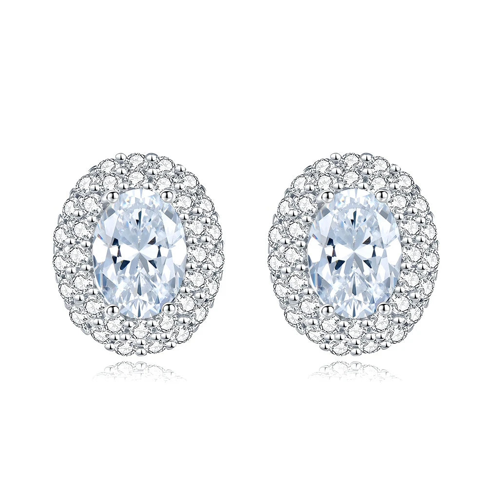 Wong Rain Solid 925 Sterling Silver Oval Cut 5*7MM Lab Sapphire Citrine Aquamarine Gem Ear Studs Earrings Fine Jewelry Wholesale