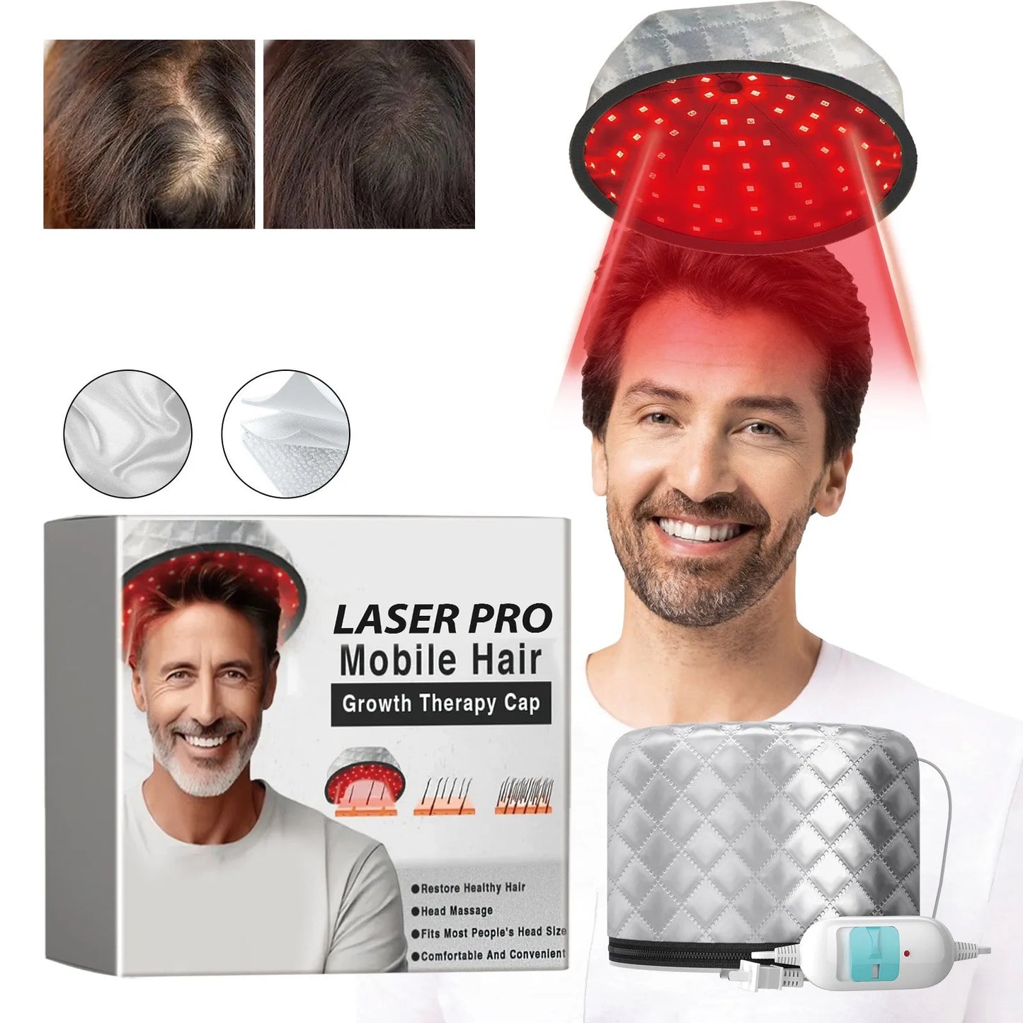 Mobile Hair Growth Cap, Hair Care, Promotes Hair Growth, Massages And Relaxes The Scalp, Relieves Stress And Hair Loss, 1pc
