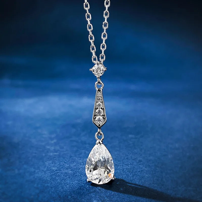 Queen Heart Lab Moissanite Diamond Pendant 100% Real 925 Sterling Silver Wedding Chocker Necklace for Women Engagement Jewelry