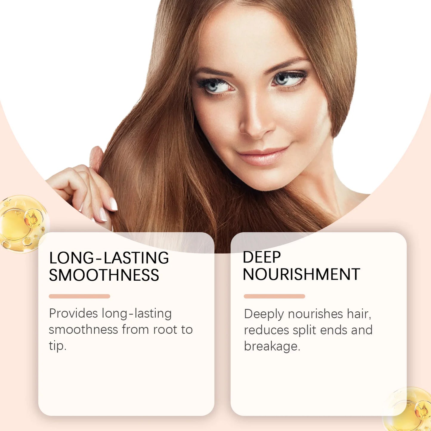 Hydrating Hair Serum for Frizzy Dry Damaged Split Ends Repair Vitamin E Smoothing Adds Shine Coconut Oil Keratin Hair Treatment