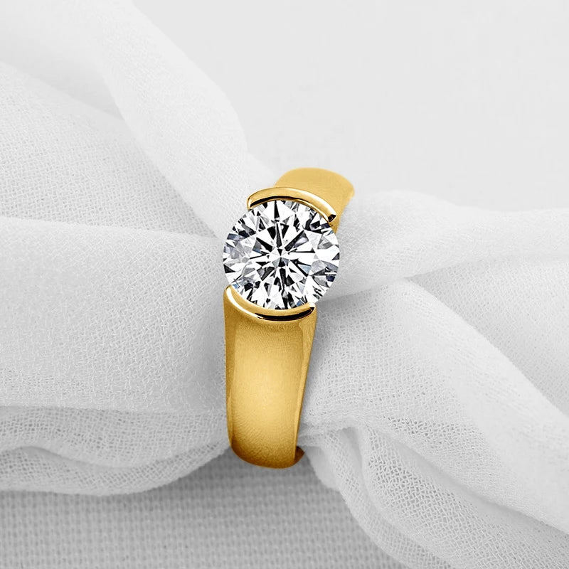 Ehhai GRA Certified 2CT Solitaire Moissanite Lab Diamond Engagement Rings for Women Men 925 Sterling Silver Wedding Jewelry Gift