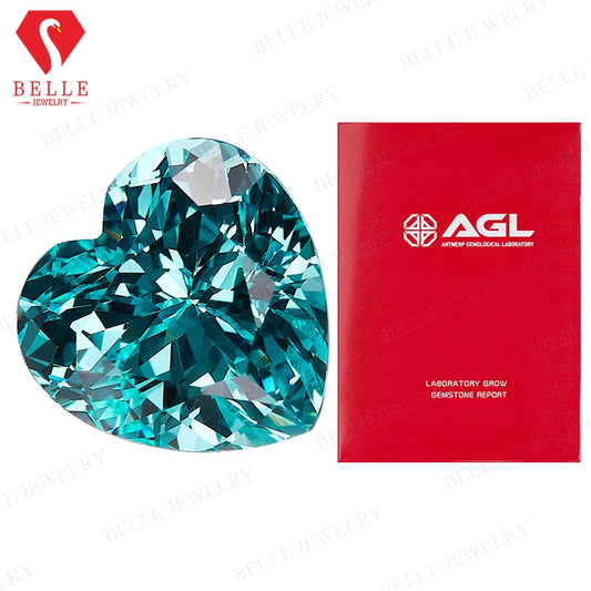 Tormalina Paraiba Lab Grown Taglio Cuore con Certificato