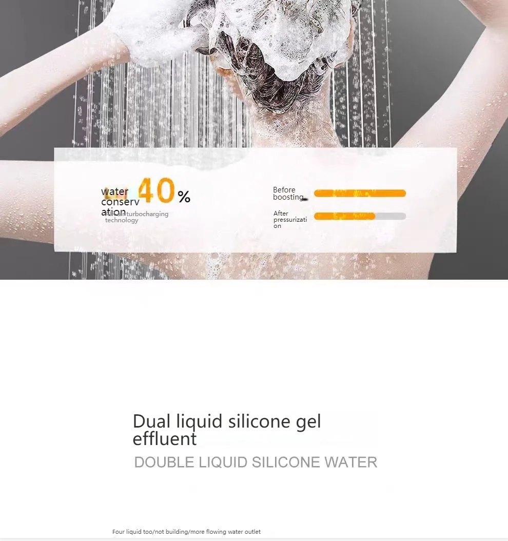 Digital Display Piano Key Waist Spray Shower Set Grey Shower System Set Bathroom Bath Booster Sprayer