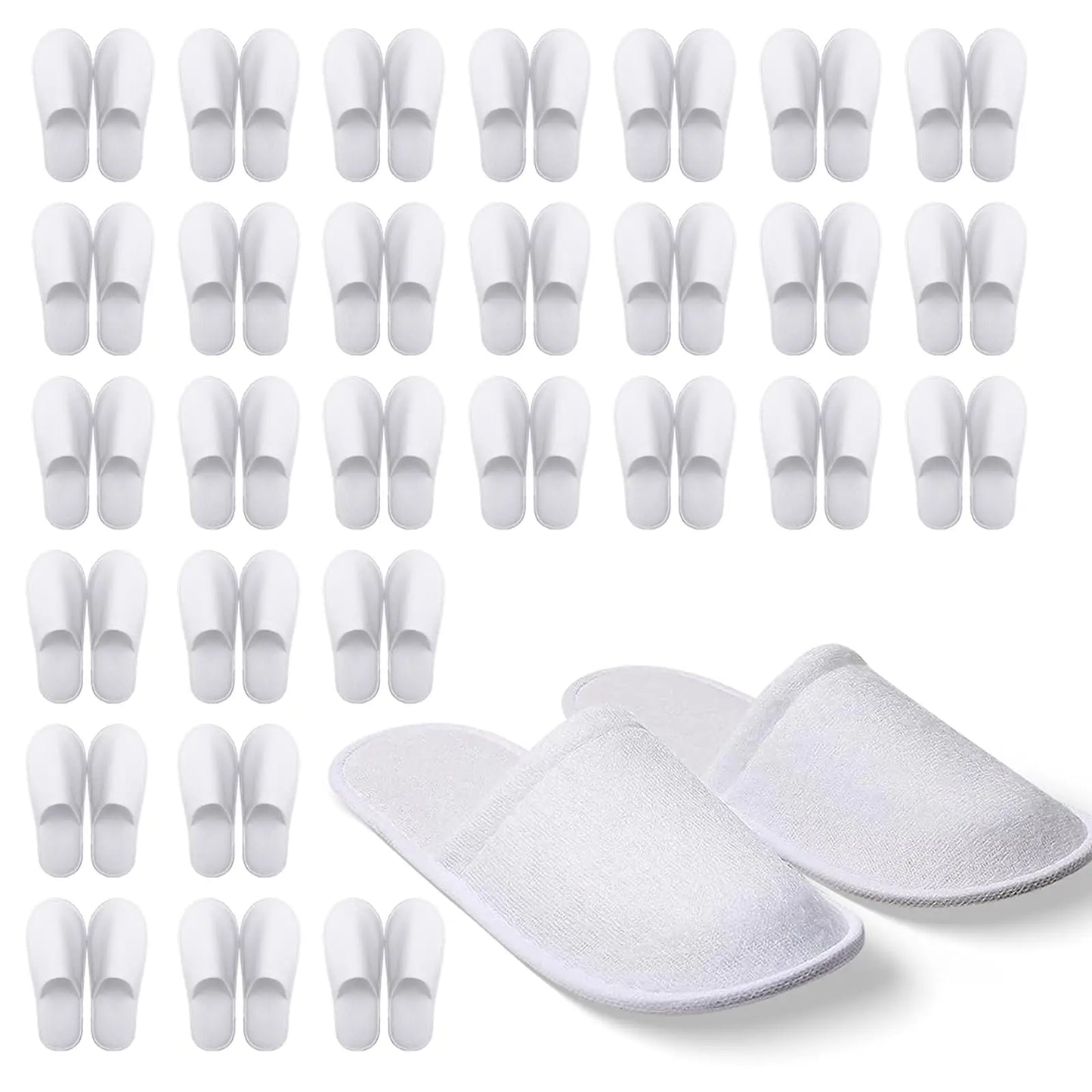 20Pairs Of High-Quality Closed Toe Disposable Plush Non Slip Bathroom Slippers Suitable For Families,Hotels, SPA ,Travel
