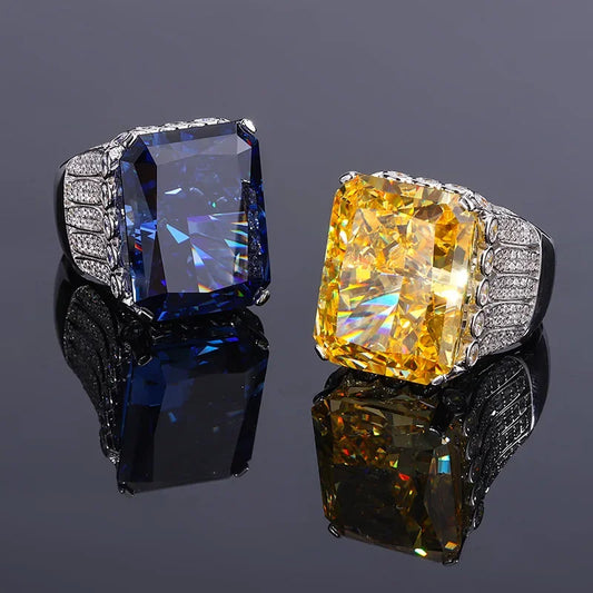 Jewelry S925 Full Body Silver High Carbon Diamond 80 Carat Luxury Inlaid Large Ring Main Stone 18 * 23 Women's Jewelry