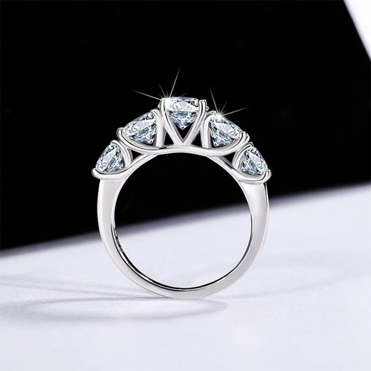 INZEN Classic 3.6~7 Carat Moissanite 925 Sterling Silver Ring, Elegant Romantic Ring, Birthday Anniversary Gift Jewelry