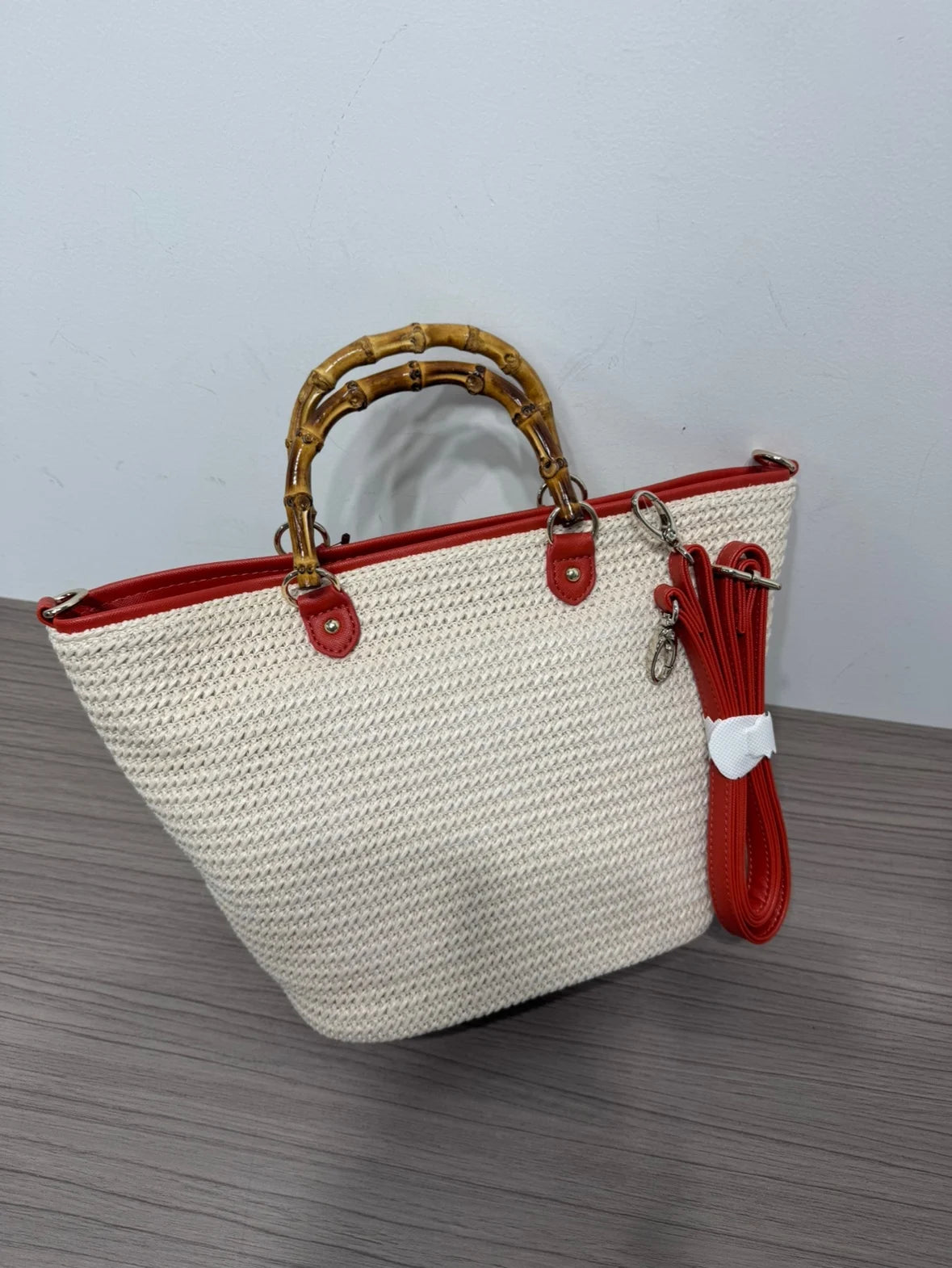2025 New Summer Handmade Rattan Bag For Women Vintage Bamboo Handle Tote Clutch Bag Lady Boho Straw Beach Shoulder Crossbody Bag