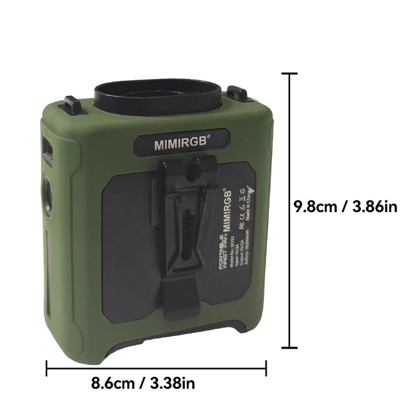 20000mAh Portable Outdoor Waist Fan Hanging Neck Strong Wind LED Lighting Outdoor Emergency Power Supply Suitable Outdoor Work