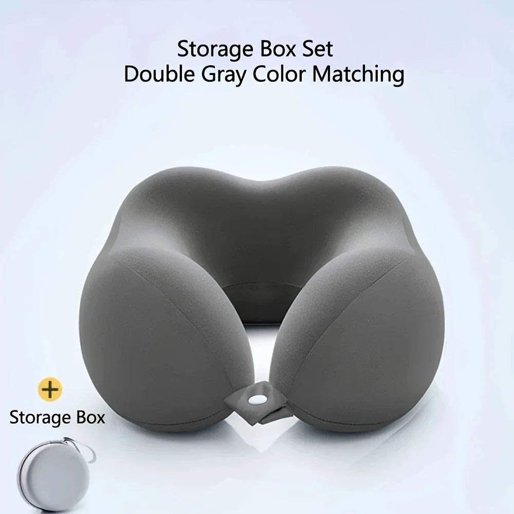 Comfortable U - Shaped Neck Pillow with Pouch - For Travel, Naps, Office, Slow Rebound, Machine - Washable Cover