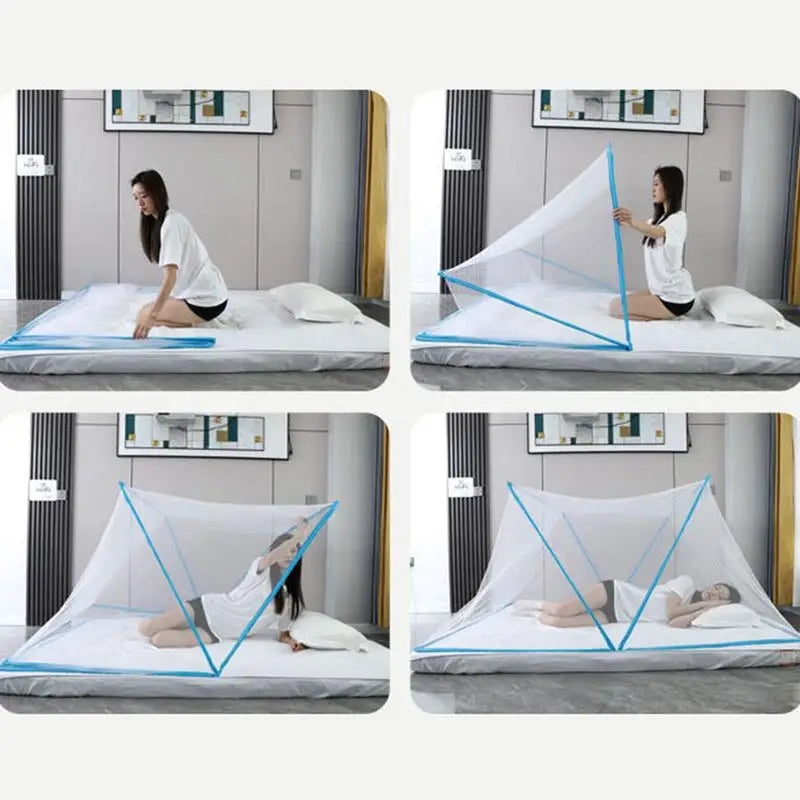 Bed Mesh Tent Folding Dormitory Single Bed Mesh Bed Net Covers Portable Mosquito Forbidden Breathable Bedroom Outdoor Trip Tent