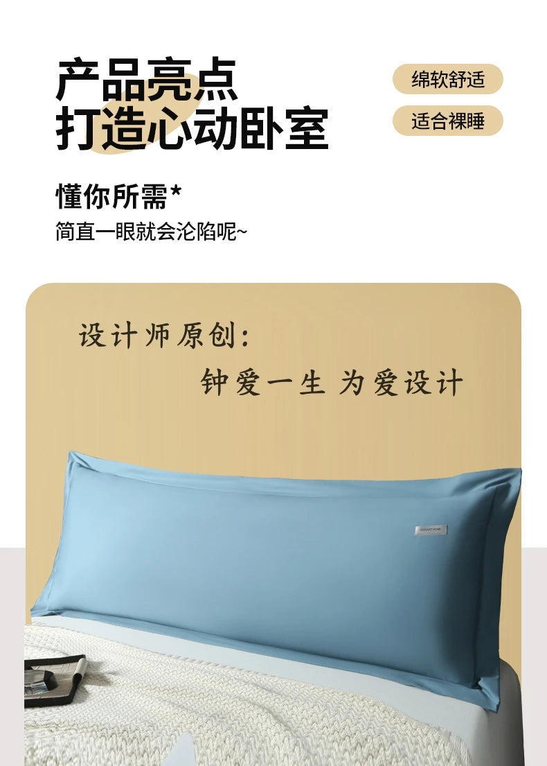 Solid Color Pillow Case Long Staple Cotton Pillowcase Washable Envelope Style Pillow Protector Cover For Bedroom Sleeping