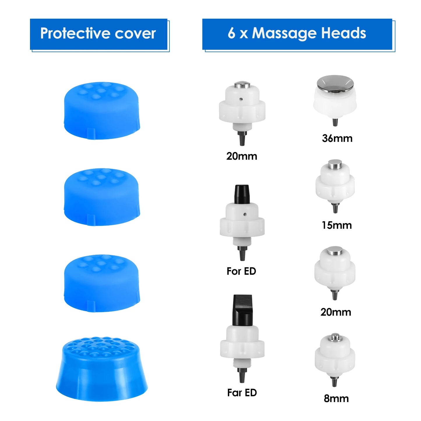 Shockwave Therapy Machine With 7 Heads ED Treatment Pain Relief Lattice Shock Wave Physiotherapy Tool 220V EU