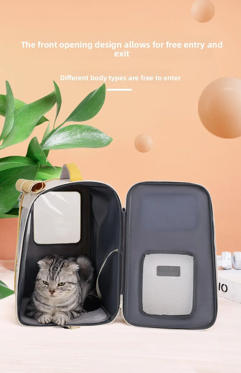 Multifunctional pull rod pet bag portable cat suitcase cat bag outing large capacity double shoulder breathable pet backpack