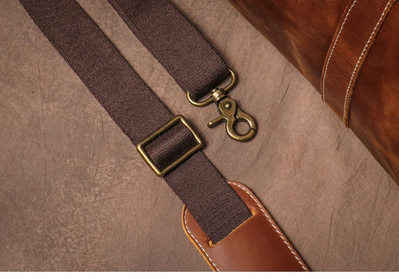 GURO Retro Higher Quality Cowhide Travel Bags  Men's Genuine Leather Handbag Women Luxury Weekend Fitness Bag Short Trip Luggage