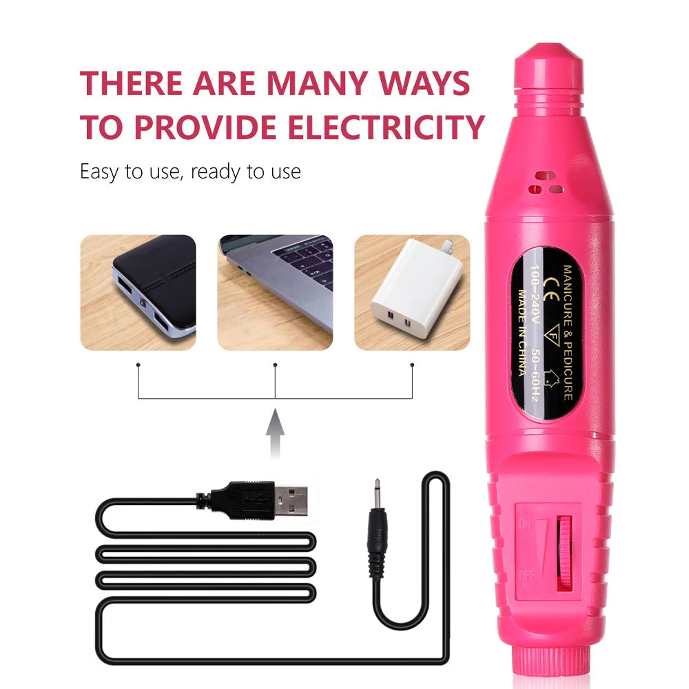 6 In 1 Electric Nail Drills Kit Remove Polisher Manicure Portable Nail File Nail Drill Equipment Pen Tools Machine