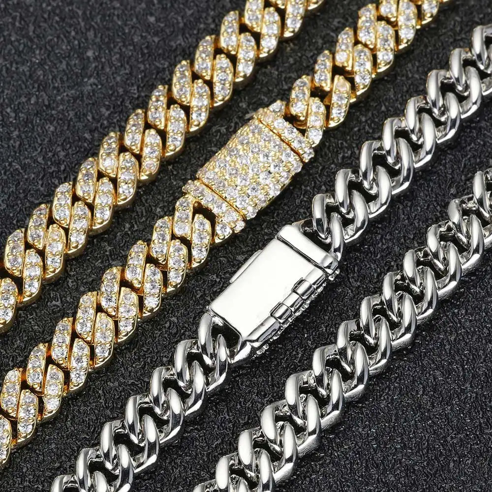 6mm Cuban Chain Women Bracelet Real Gold Plated Hip Hop Rock Street Jewelry Iced Out Cuban Bracelet Charms Birthday Gift