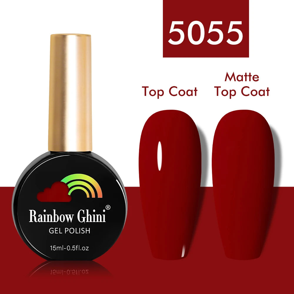Rainbow Ghini 15ml Glitter Dark Red Gel Nail Polish Semi-Permanent Varnish UV Pale Red Nail Gel Art Supplies for Professionals