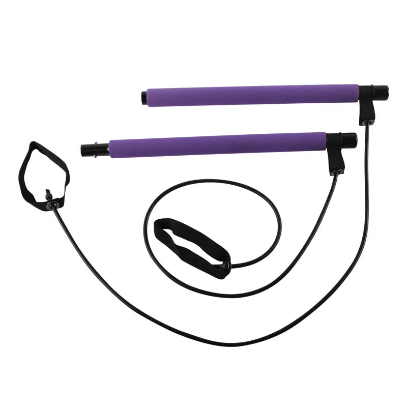 Portable Yoga Pilates Bar Stick with Resistance Band,Pull Rope,Home Gym Yoga Bar,Fitness Stretching Sports Bodybuilding
