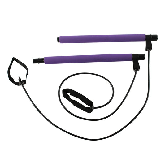 Portable Yoga Pilates Bar Stick with Resistance Band,Pull Rope,Home Gym Yoga Bar,Fitness Stretching Sports Bodybuilding