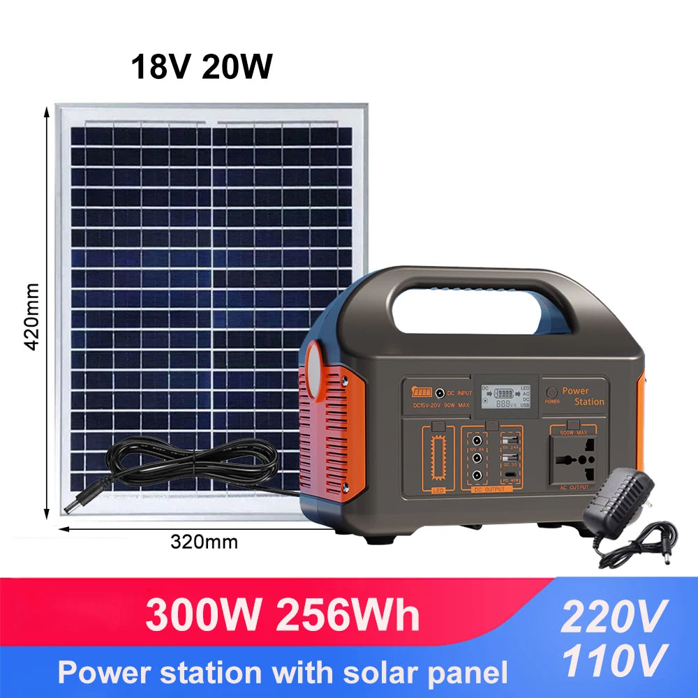 Gaiaray 100W 300W 500W Portable Power Station Pure Sine Wave Solar Generator 110V/220V UPS Camping Charging Station Power Bank