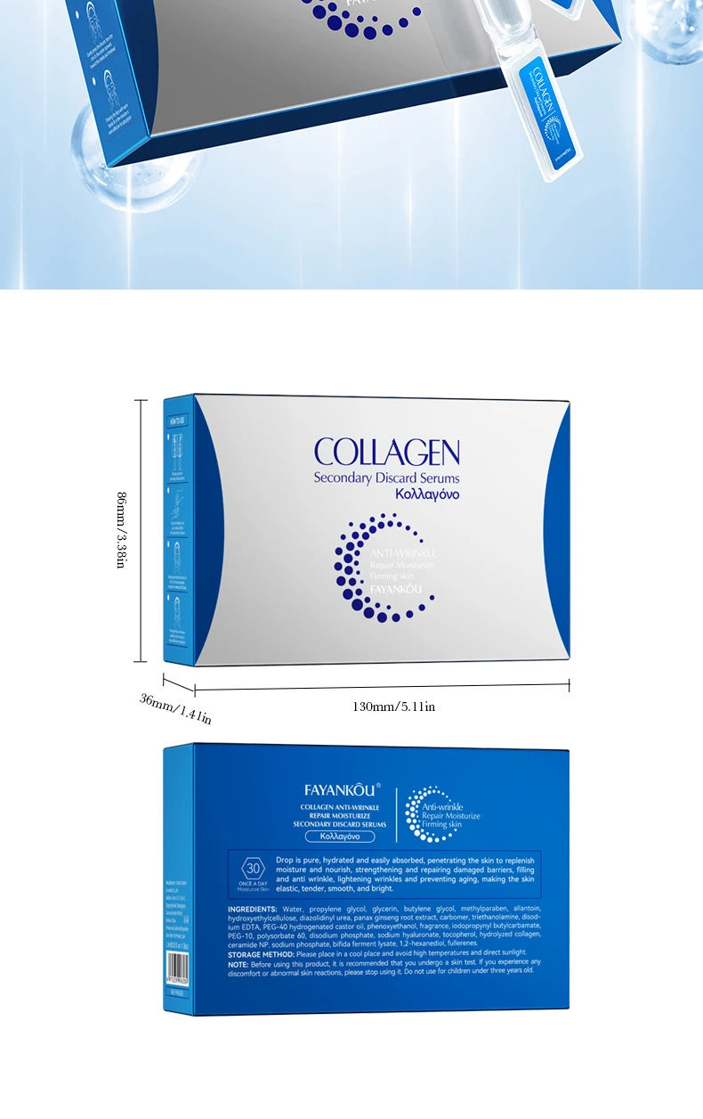 30pcs/box FAYANKOU Anti-wrinkles Collagen Serum for Face Moisturizing Firming Hydrating Anti-aging Facial Essence Face Skin Care