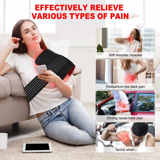 Large Red Light Therapy Pad, Dual Chip 660&850 nm Red&Infrared Light Therapy for Body Back Waist Shoulder Knee Joint Pain Relief