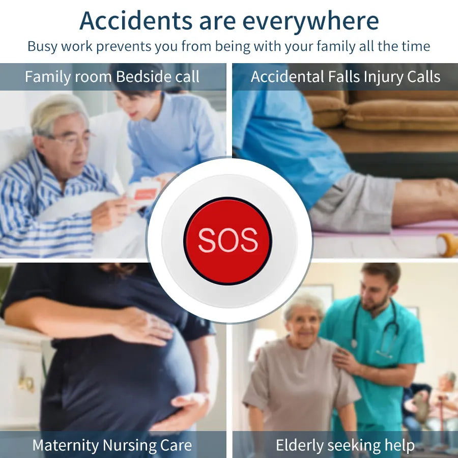 Tuya Smart ZigBee SOS Call Button Wireless Caregiver Pager Emergency Alarm Call For Kids Elderly Patient App Remote Control