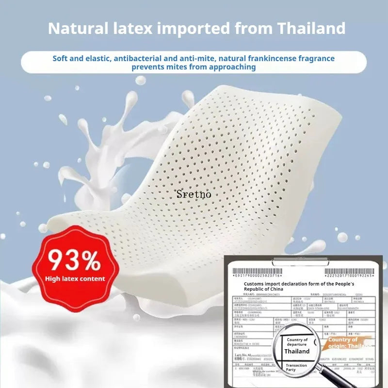 Thailand Latex Low Pillow Adult Specific Natural Rubber Flat Ultra-thin Pillow Core Protect Cervical Spine Pillows for Sleeping