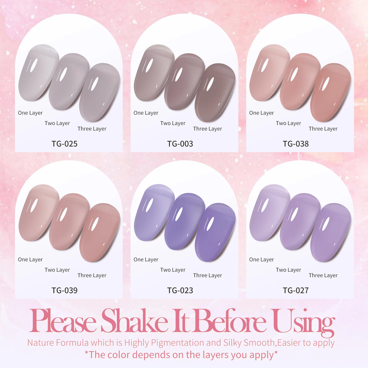 Tonitu G 7ml Semi-permanent Jelly Gel Nail Polish 59 Colors Natural Transparent  Summer Nails Art Soak Off  UV LED Gel  Varnish