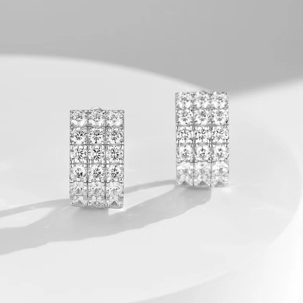 Wong Rain 100% 925 Sterling Silver Sparkling Lab Sapphire Gemstone Women Earrings Studs Fine Jewelry Anniversary Gifts Wholesale