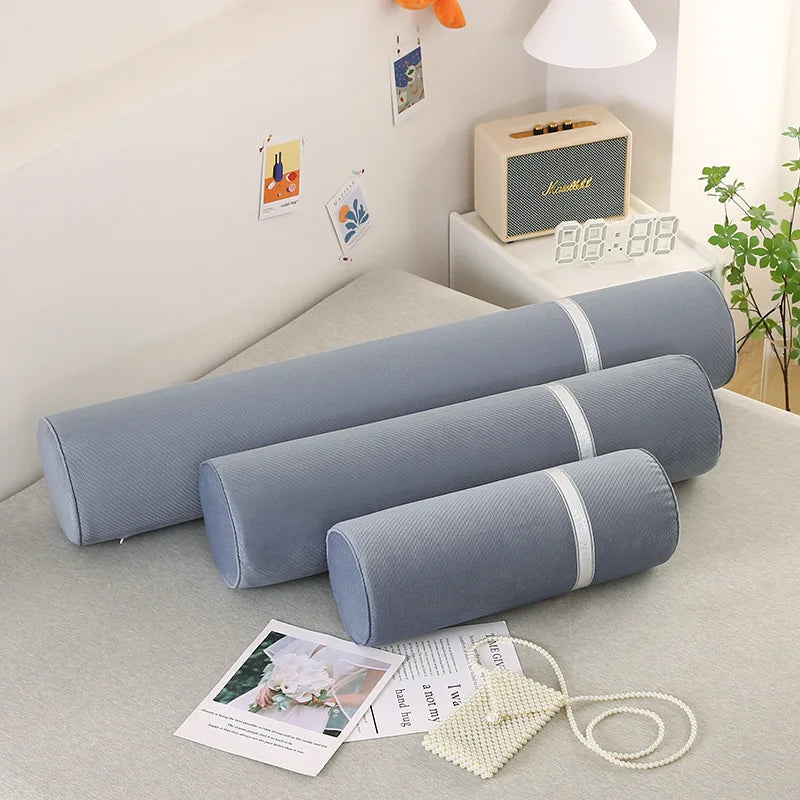 Cervical Neck Roll Memory Foam Pillow Bolster Pillow Round Neck Pillows Support for Sleeping Bolster Pillow for Bed Legs Back