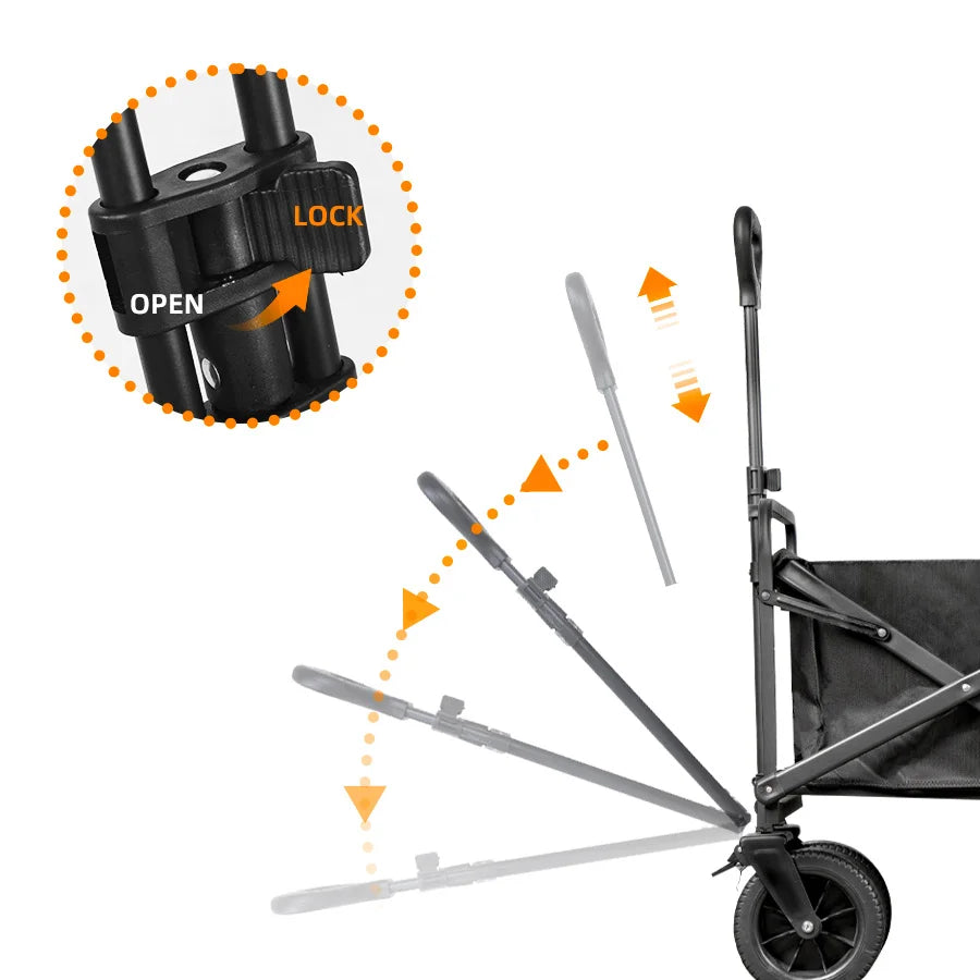 Big Tank Wheels Beach Wagon for Sand 500lbs Large Capacity Foldable Cart Garden Outdoor Picnic Collapse Shopping Trolleys Cart