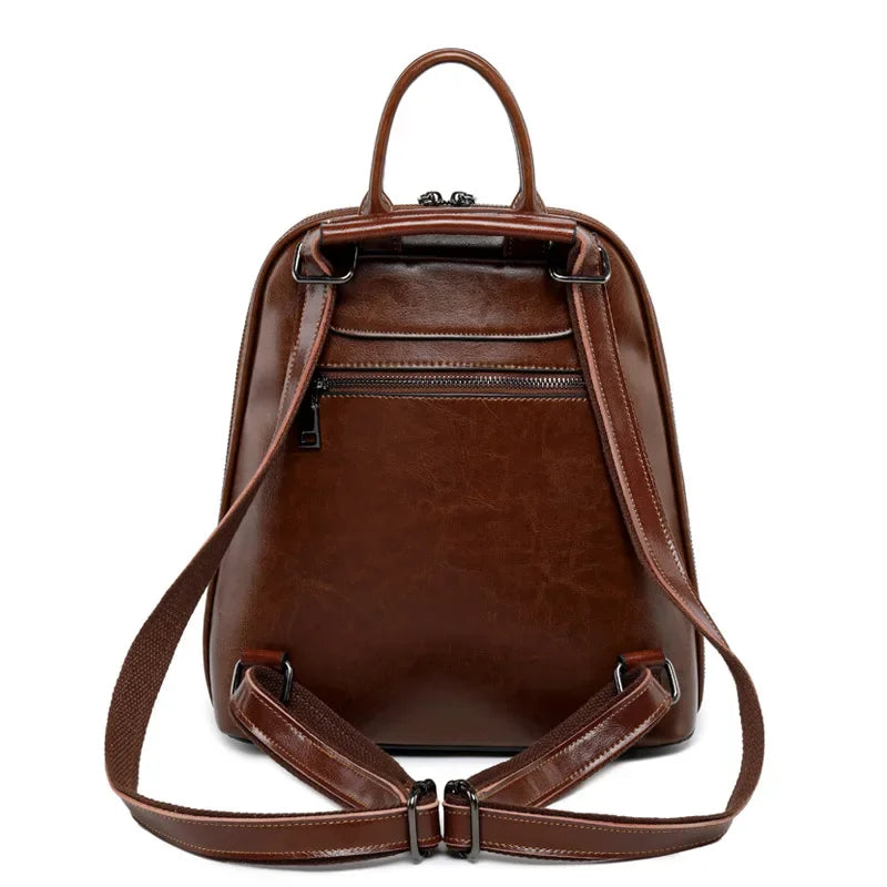 Fashionable High-Quality Leather Women's Backpack Casual Multifunctional Large Capacity Hot Sale Of The Season New Style Double