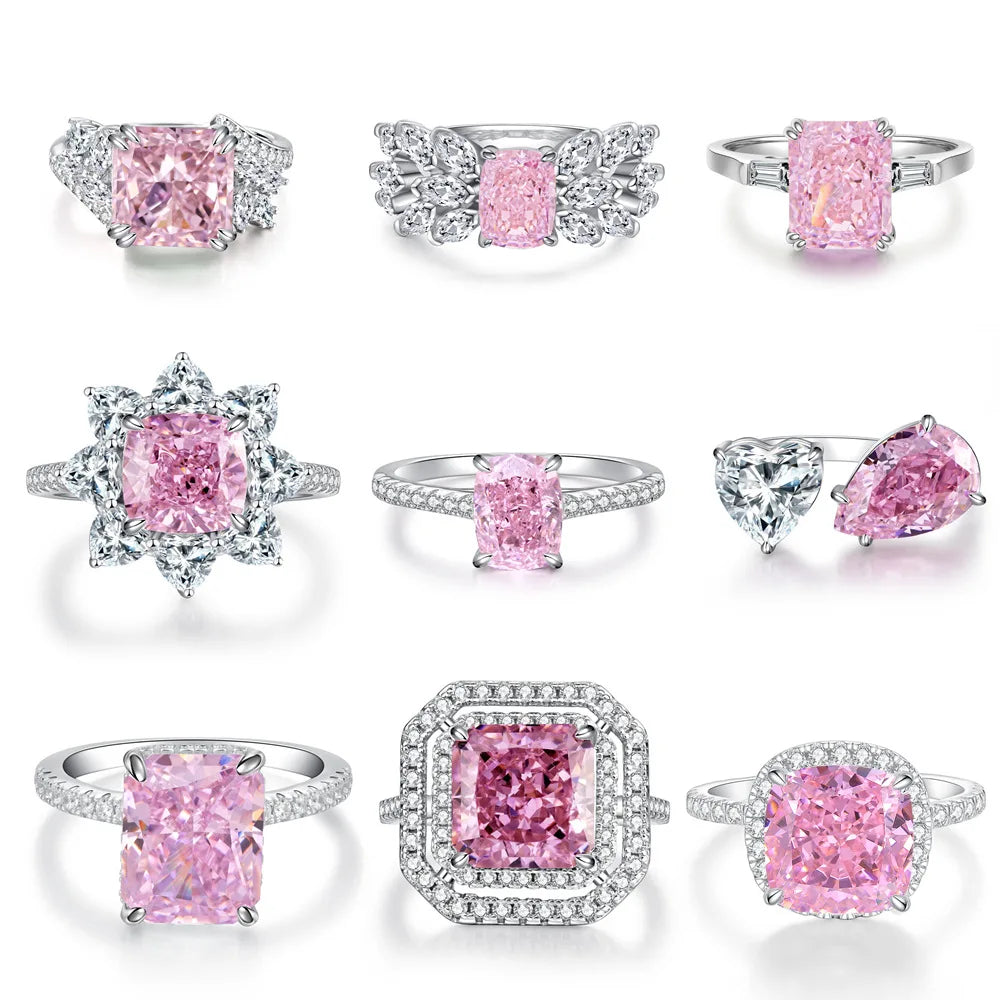 Collezione di Anelli con Zaffiri Rosa creati in Laboratorio