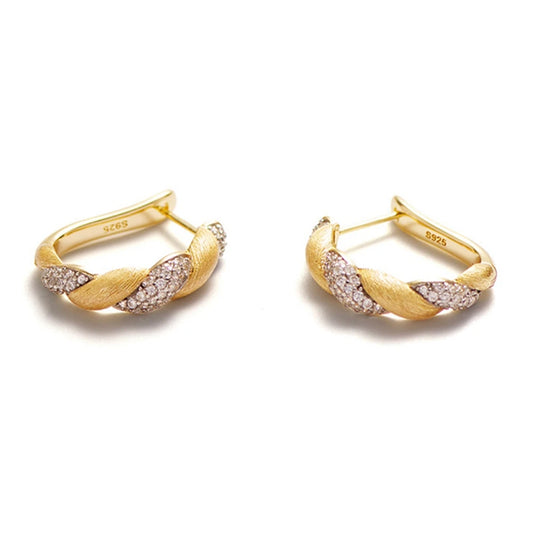 Wong Rain Vintage 18K Gold Plated 925 Sterling Silver Lab Sapphire Gemstone Hoop Earrings for Women Fine Jewelry Gifts Wholesale