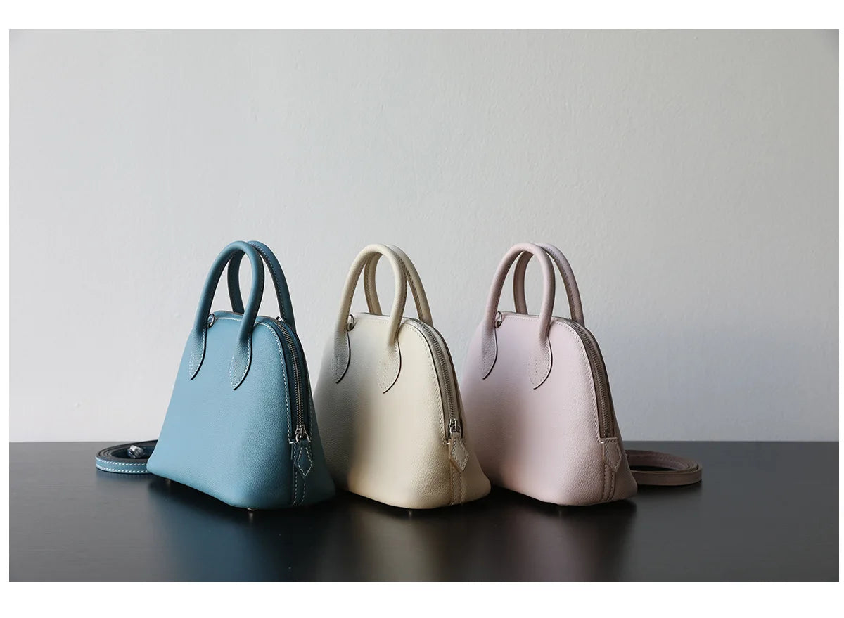 Borsa in Fiore di Pelle Goffrata