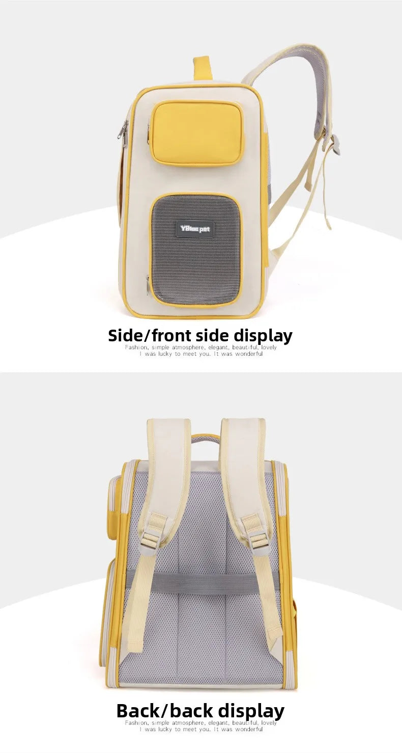 Multifunctional pull rod pet bag portable cat suitcase cat bag outing large capacity double shoulder breathable pet backpack