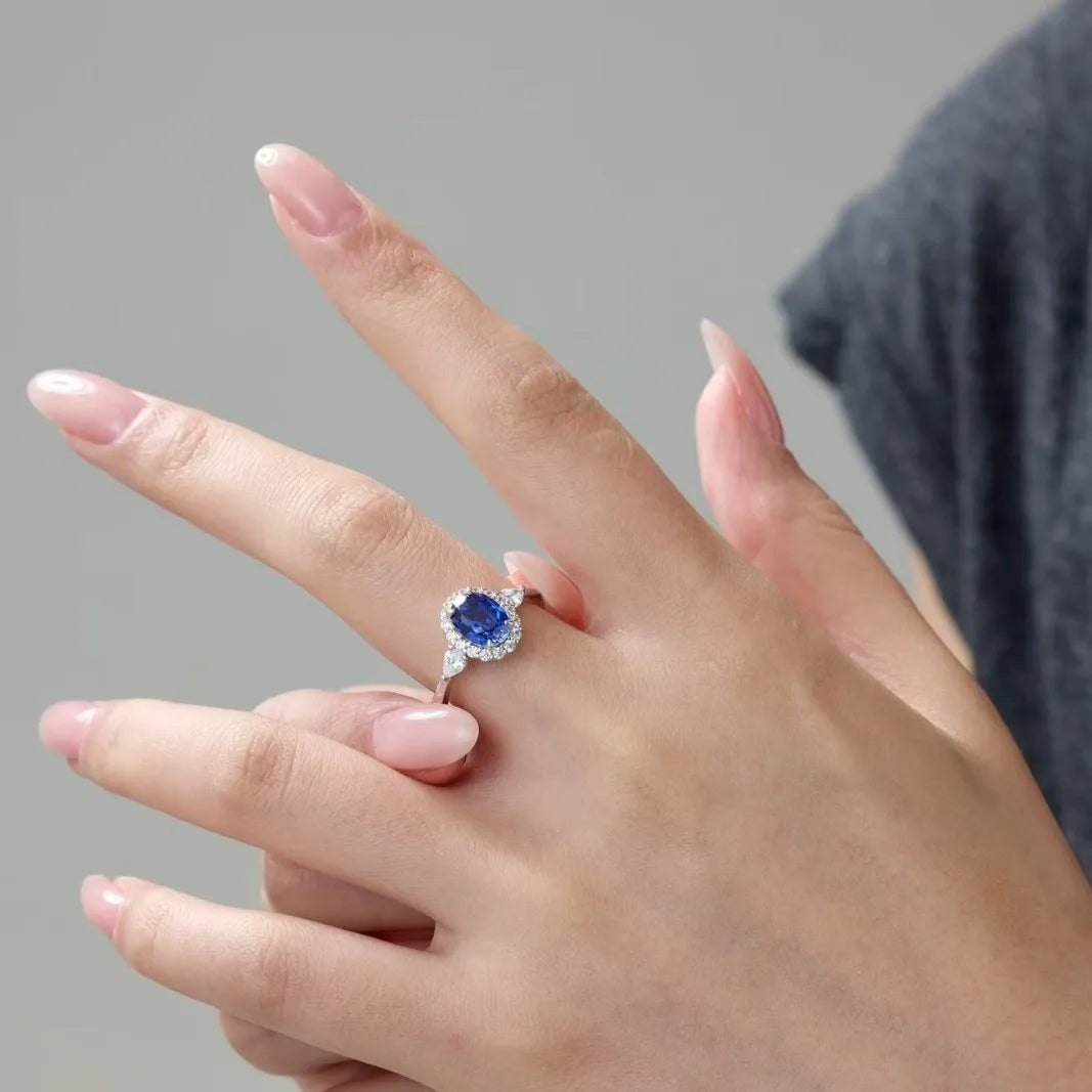 WUIHA Vintage 100% 925 Sterling Silver 2 CT Lab Sapphire High Carbon Diamonds Gemstone Wedding Engagement Ring Fine Jewelry