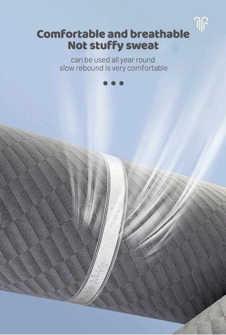 Cervical Neck Roll Memory Foam Pillow Bolster Pillow Round Neck Pillows Support for Sleeping Bolster Pillow for Bed Legs Back