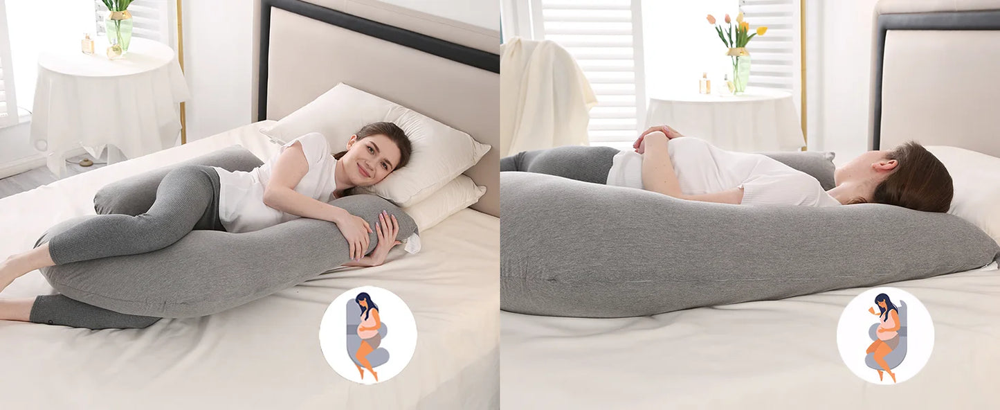H-shaped Pregnancy Pillow Adjustable ,Maternity Pillow for Side Sleepers,Pregnancy Body Pillow with Lumbar & Abdominal Support
