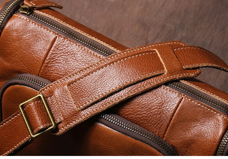 GURO Higher Quality Genuine Leather Shoulder Bag Men's Party Deluxe Crossbody Vintage Top Cowhide multicompartment Messenger Bag